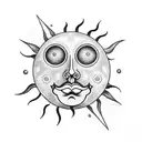 Sun and Moon tattoo design idea