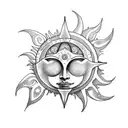 Sun and Moon tattoo design idea