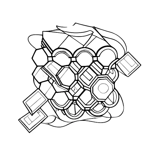 rubiks cube tattoo design idea