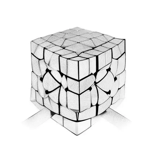 rubiks cube tattoo design idea