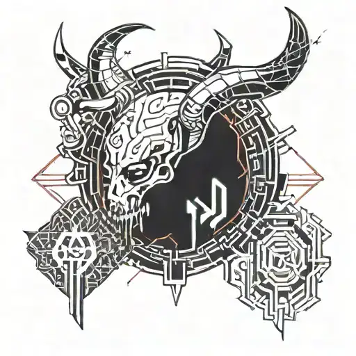devil fire inside gmfu bloody tattoo design idea