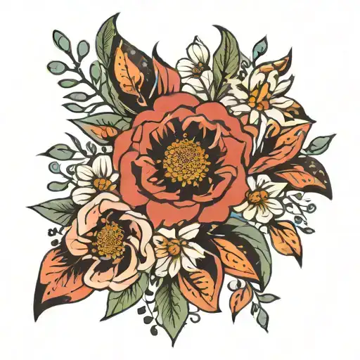 Layla Svea Eloise boho flowers blooming tattoo design idea