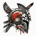 spartan helmet tattoo design idea