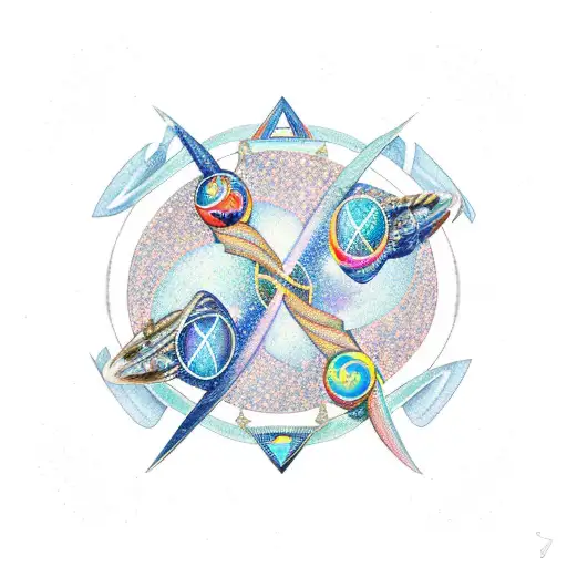 gemini with the gemini constellation and Andromeda with the Andromeda Galaxy tattoo design idea