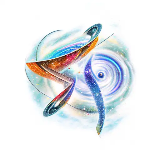 gemini constellation and Andromeda Galaxy tattoo design idea