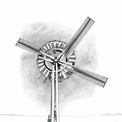 Windmill and "Y'all Life" tattoo design idea