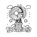 Windmill with "Y'all Life" tattoo design idea