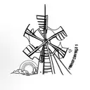 Windmill with "Y'all Life" tattoo design idea