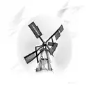Windmill with "Y'all Life" tattoo design idea