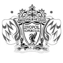 A sleek and modern interpretation of the Liverpool FC crest with a Premier League trophy incorporated tattoo design idea