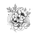 999 with floral incorporated into design tattoo design idea