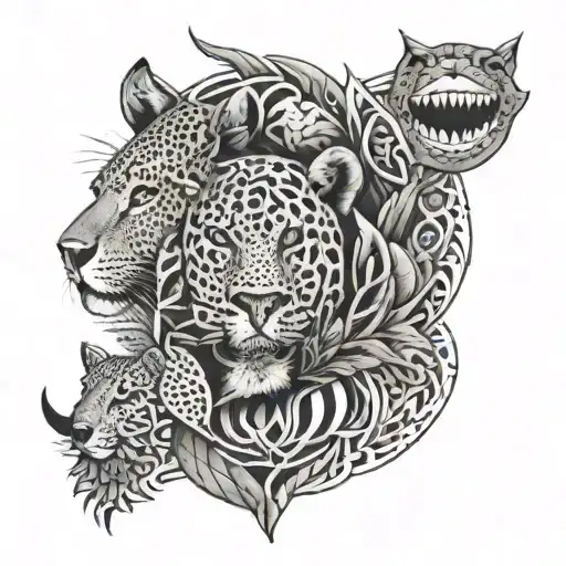 South African safari tattoo design idea