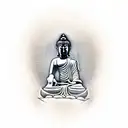 budha holding a broken chain with each hand tattoo design idea