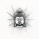 budha holding a broken chain with each hand tattoo design idea