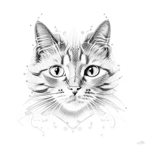 minimalist schrodinger's cat tattoo design idea