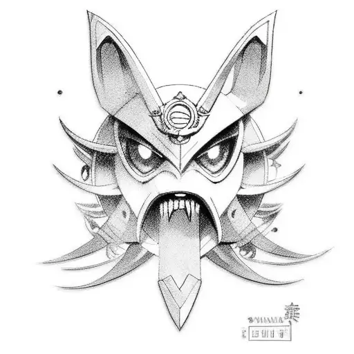 sailor moon ninja com dragão nas costas  tattoo design idea