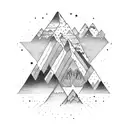 mix between mountains and ocean tattoo design idea