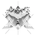mix between mountains and ocean tattoo design idea