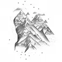 mix between mountains and ocean tattoo design idea