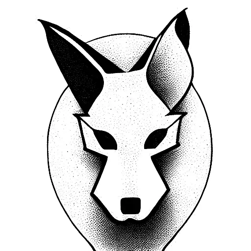 white elk and fox  tattoo design idea