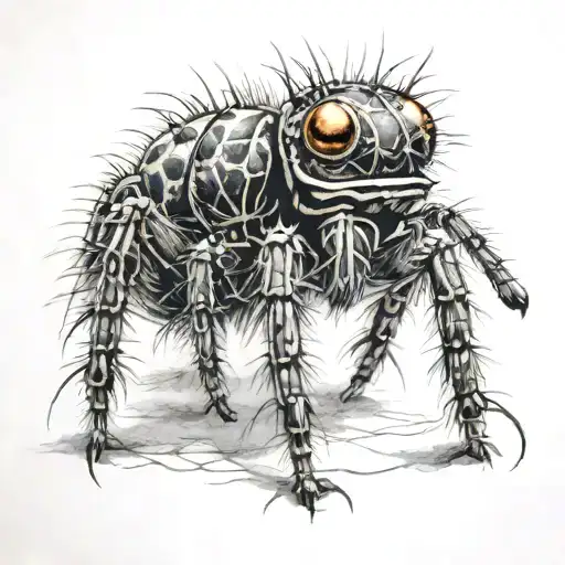 caterpillar, spider,web tattoo design idea