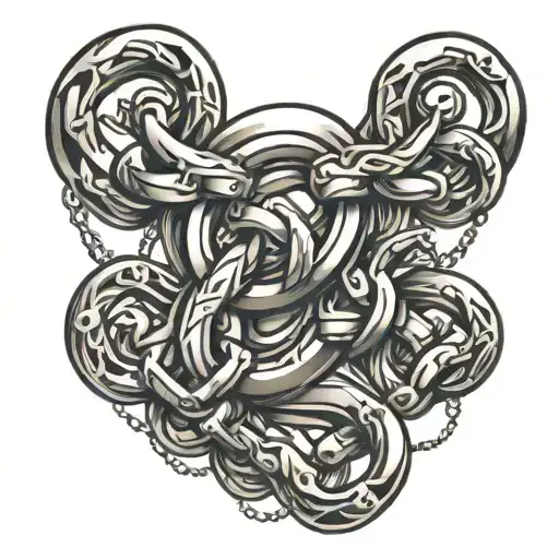 chain links tattoo design idea