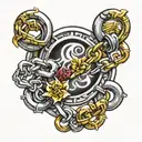 chain links tattoo design idea