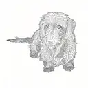 silky wire hair Dachshund tattoo design idea