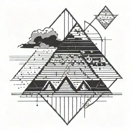 pyramid with script No Blood for Borders tattoo design idea