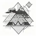 pyramid with script No Blood for Borders tattoo design idea
