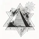 pyramid with script No Blood for Borders tattoo design idea