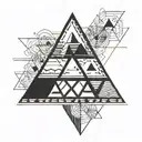 pyramid with script No Blood for Borders tattoo design idea