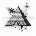 pyramid with script No Blood for Borders tattoo design idea