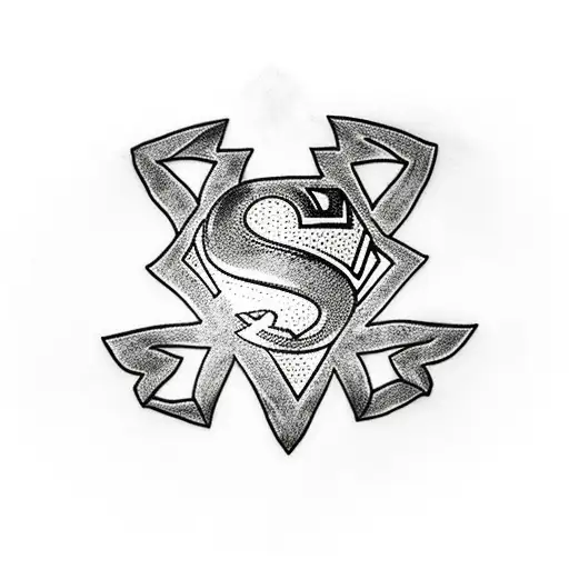 skull, superman logo, death, mortality tattoo design idea