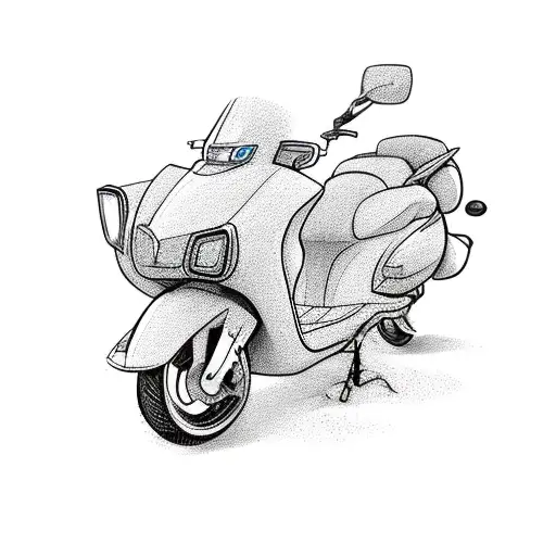 cartoon boys on scooters tattoo design idea