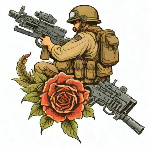 USMC machine gunner tattoo design idea