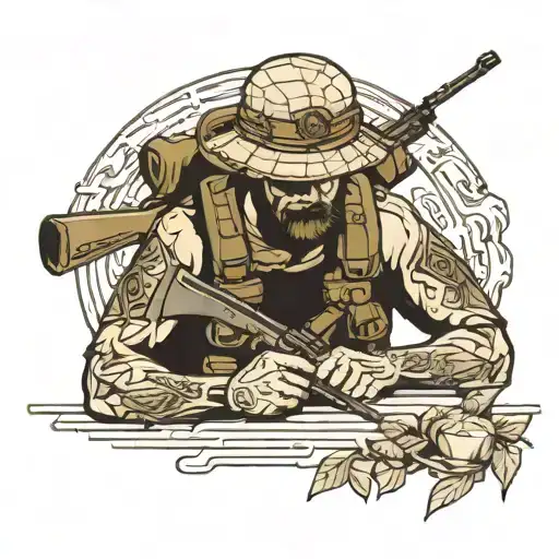 USMC machine gunner writing tattoo design idea