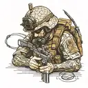 USMC machine gunner writing tattoo design idea