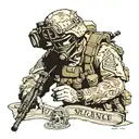 USMC machine gunner writing tattoo design idea