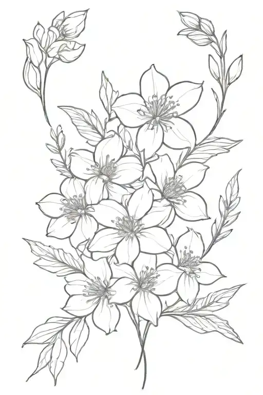 may December November march birth flower bouquet tattoo design idea