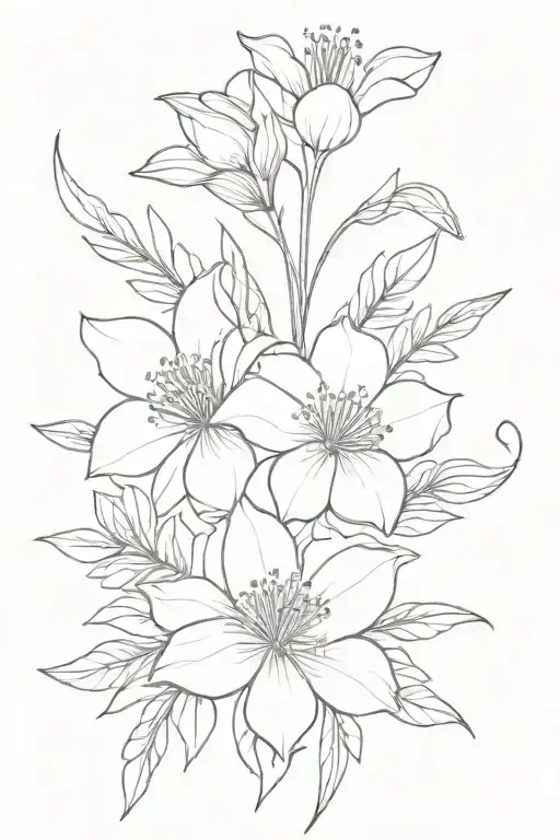 may December November march birth flower bouquet tattoo design idea