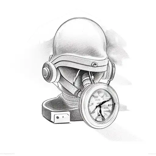 oxygen mask tattoo design idea