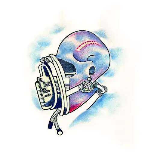 oxygen mask tattoo design idea