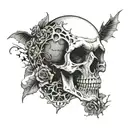 design a tattoo with macabre elements inspired by horror and demonic presence tattoo design idea