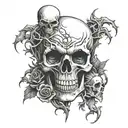 design a tattoo with macabre elements inspired by horror and demonic presence tattoo design idea