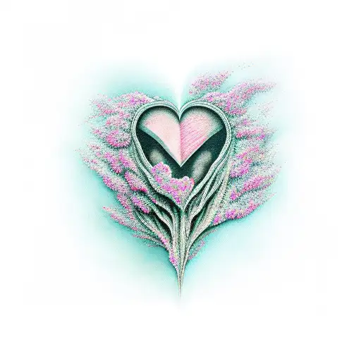 broken heart that blooms tattoo design idea