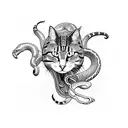 snake eating a cat tattoo design idea
