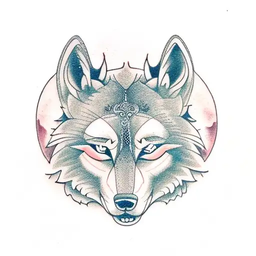 ying yang mit wolf und fuchs tattoo design idea
