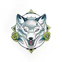ying yang mit wolf und fuchs tattoo design idea