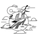 flying crane tattoo design idea